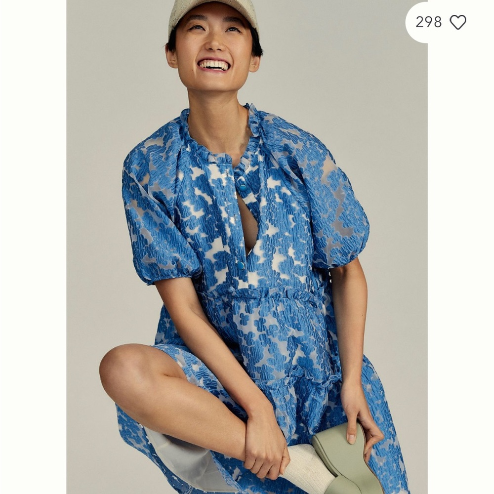By Anthropologie Tiered Jacquard Dress